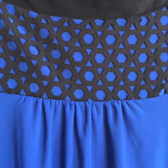 PerSeption Concept royal blue and black blouse, M - Picture 7 of 10